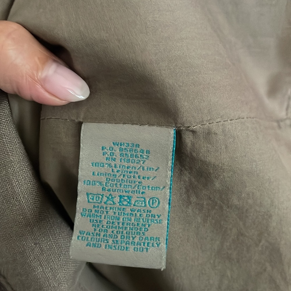 Boden Size 8‎ 100% Linen Taupe Lined Dress with Accents - Picture 6 of 9